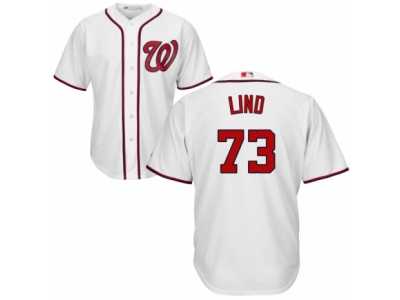 Youth Majestic Washington Nationals #73 Adam Lind Authentic White Home Cool Base MLB Jersey