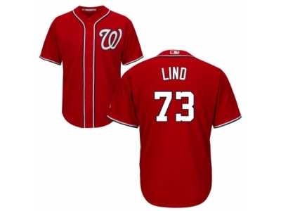 Youth Majestic Washington Nationals #73 Adam Lind Replica Red Alternate 1 Cool Base MLB Jersey