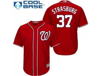 Youth Washington Nationals #37 Stephen Strasburg Red Stitched MLB Jersey