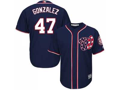 Youth Washington Nationals #47 Gio Gonzalez Navy Blue Cool Base Stitched MLB Jersey