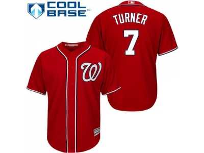 Youth Washington Nationals #7 Trea Turner Red Cool Base Stitched MLB Jersey