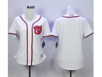 Women Washington Nationals Blank White Fashion Stitched MLB Jersey
