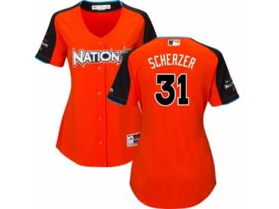 Women's Majestic Washington Nationals #31 Max Scherzer Replica Orange National League 2017 MLB All-Star MLB Jersey