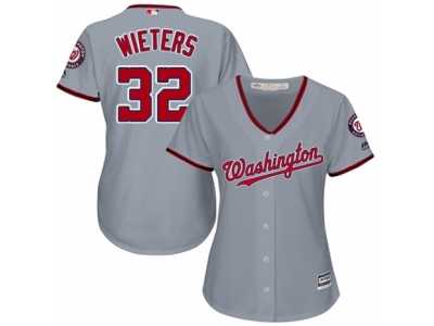 Women's Majestic Washington Nationals #32 Matt Wieters Authentic Grey Road Cool Base MLB Jersey