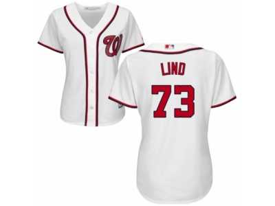 Women's Majestic Washington Nationals #73 Adam Lind Replica White Home Cool Base MLB Jersey