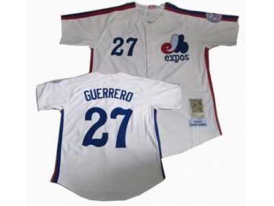 MLB Montreal Expos #27 Vladimir Guerrero white throwback