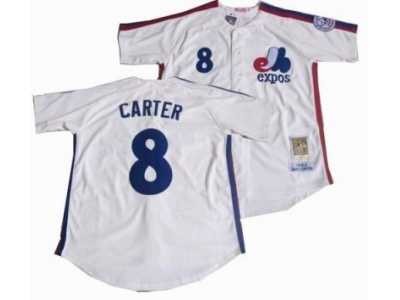 MLB Montreal Expos #8 Gary Carter 1982 Mitchell & Ness white jerseys