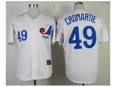 mlb jerseys montreal expos #49 cromartie m&n white
