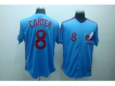 mlb montreal expos #8 carter m&n blue
