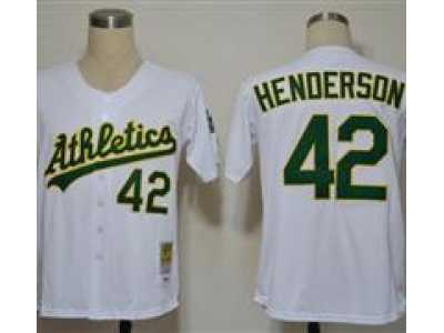 MLB Jerseys Oakland Athletics #42 Henderson white