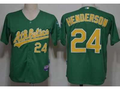 MLB Oakland Athletics #24 Ricky Henderson Green Jerseys