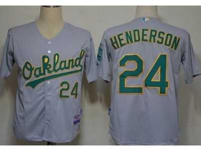 MLB Oakland Athletics #24 Ricky Henderson grey Jerseys