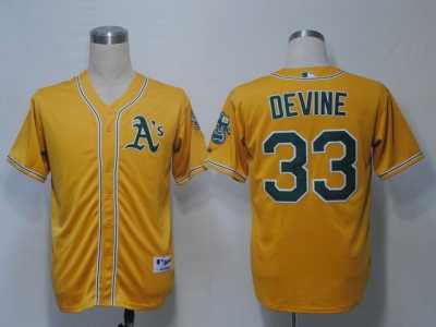 MLB Oakland Athletics #33 Devine Yellow