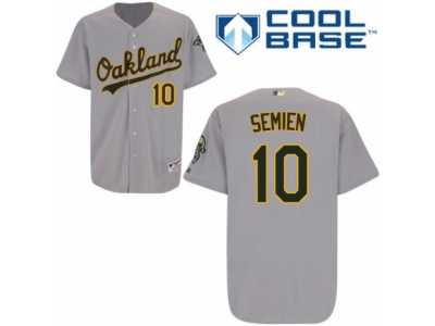 Men\'s Majestic Oakland Athletics #10 Marcus Semien Replica Grey Road Cool Base MLB Jersey