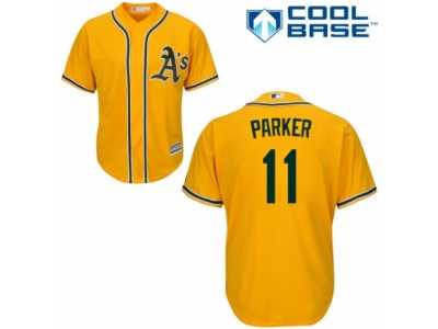 Men's Majestic Oakland Athletics #11 Jarrod Parker Replica Gold Alternate 2 Cool Base MLB Jersey