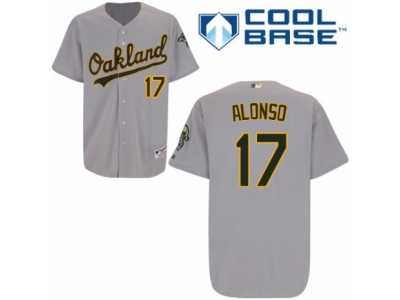 Men\'s Majestic Oakland Athletics #17 Yonder Alonso Replica Grey Road Cool Base MLB Jersey