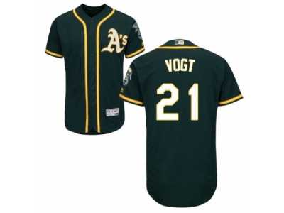 Men's Majestic Oakland Athletics #21 Stephen Vogt Green Flexbase Authentic Collection MLB Jersey