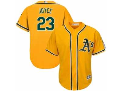 Men\'s Majestic Oakland Athletics #23 Matt Joyce Replica Gold Alternate 2 Cool Base MLB Jersey