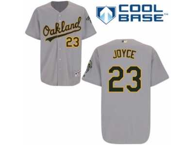 Men's Majestic Oakland Athletics #23 Matt Joyce Replica Grey Road Cool Base MLB Jersey