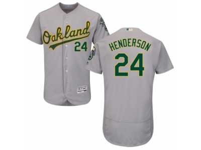 Men's Majestic Oakland Athletics #24 Rickey Henderson Grey Flexbase Authentic Collection MLB Jersey