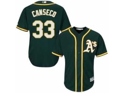 Men's Majestic Oakland Athletics #33 Jose Canseco Authentic Green Alternate 1 Cool Base MLB Jersey