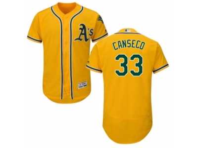 Men's Majestic Oakland Athletics #33 Jose Canseco Gold Flexbase Authentic Collection MLB Jersey