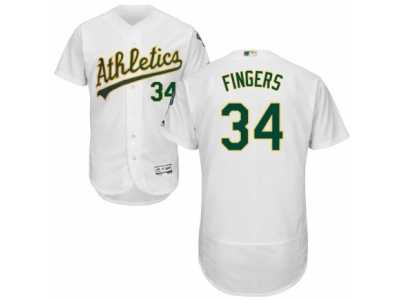 Men's Majestic Oakland Athletics #34 Rollie Fingers White Flexbase Authentic Collection MLB Jersey
