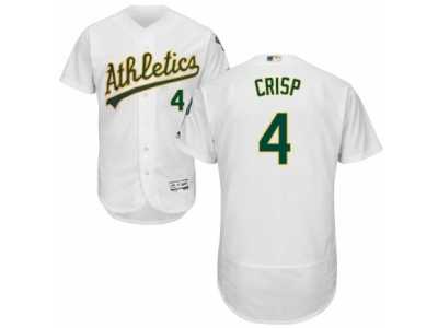 Men's Majestic Oakland Athletics #4 Coco Crisp White Flexbase Authentic Collection MLB Jersey