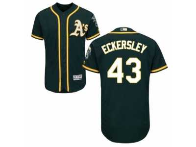 Men's Majestic Oakland Athletics #43 Dennis Eckersley Green Flexbase Authentic Collection MLB Jersey