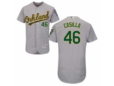 Men\'s Majestic Oakland Athletics #46 Santiago Casilla Grey Flexbase Authentic Collection MLB Jersey