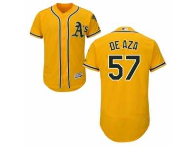 Men's Majestic Oakland Athletics #57 Alejandro De Aza Gold Flexbase Authentic Collection MLB Jersey