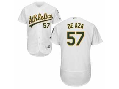 Men's Majestic Oakland Athletics #57 Alejandro De Aza White Flexbase Authentic Collection MLB Jersey