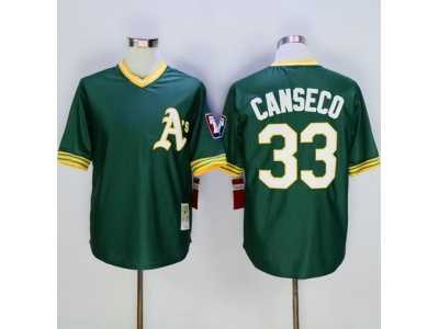 Mitchell And Ness Oakland Athletics #33 Jose Canseco Green Throwback Stitched Baseball Jersey