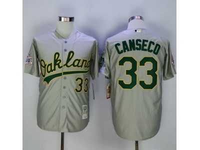 Mitchell And Ness Oakland Athletics #33 Jose Canseco Grey Throwback Stitched MLB Jersey