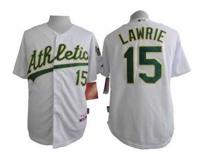 Oakland Athletics #15 Brett Lawrie White Cool Base Stitched Baseball Jersey