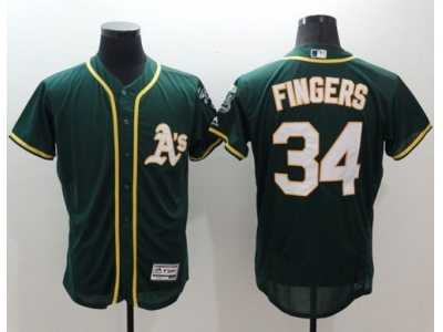 Oakland Athletics #34 Rollie Fingers Green Flexbase Authentic Collection Stitched Baseball Jersey