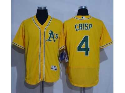 Oakland Athletics #4 Coco Crisp Gold Flexbase Authentic Collection Stitched Baseball Jersey