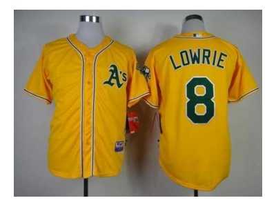 mlb jerseys oakland athletics #8 lowrie yellow[2014 new][lowrie]