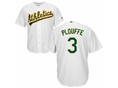 Youth Majestic Oakland Athletics #3 Trevor Plouffe Replica White Home Cool Base MLB Jersey