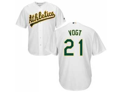 Youth Oakland Athletics #21 Stephen Vogt White Cool Base Stitched MLB Jersey