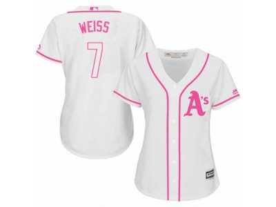 Women's Majestic Oakland Athletics #7 Walt Weiss Replica White Fashion Cool Base MLB Jersey