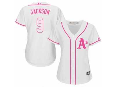 Women's Majestic Oakland Athletics #9 Reggie Jackson Replica White Fashion Cool Base MLB Jersey