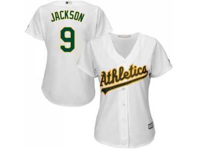 Women's Oakland Athletics #9 Reggie Jackson White Home Stitched MLB Jersey