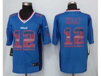 2015 New Nike Buffalo Bills #12 Kelly Blue Strobe Jerseys(Limited)