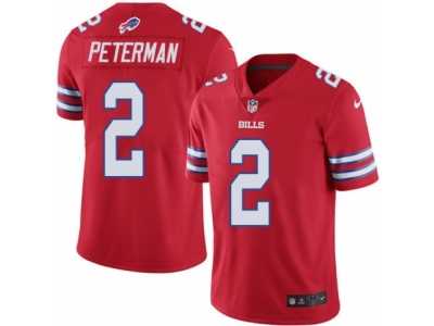 Men's Nike Buffalo Bills #2 Nathan Peterman Limited Red Rush NFL Jersey