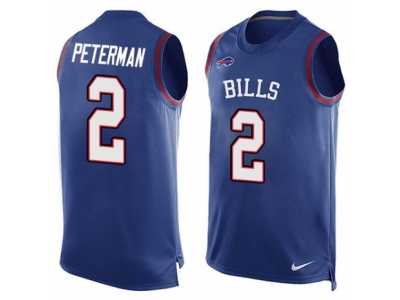 Men's Nike Buffalo Bills #2 Nathan Peterman Limited Royal Blue Player Name & Number Tank Top NFL Jersey