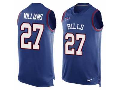 Men's Nike Buffalo Bills #27 Duke Williams Limited Royal Blue Player Name & Number Tank Top NFL Jersey