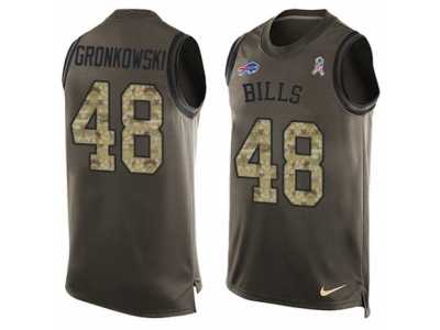Men\'s Nike Buffalo Bills #48 Glenn Gronkowski Limited Green Salute to Service Tank Top NFL Jersey