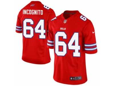 Men's Nike Buffalo Bills #64 Richie Incognito Limited Red Rush NFL Jersey