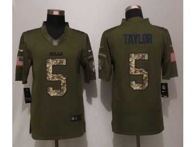 Nike Buffalo Bills #5 Tyrod Taylor Green Salute To Service Jerseys(Limited)
